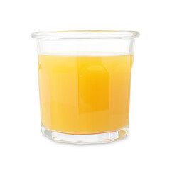 Tasty mango juice in glass isolated on white