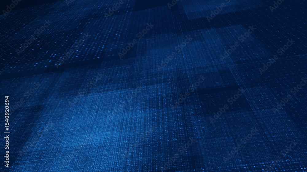 Poster abstract digital technology background with glowing blue grid and dots in perspective. suitable for 