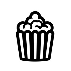 Minimalist Popcorn Silhouette – Black SVG Clipart Icon