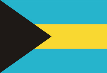 National flag of Bahamas. Flat vector illustration.