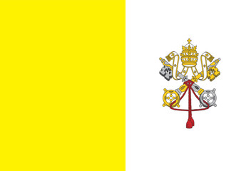Official flag of Vatican City State. Vector illustration.