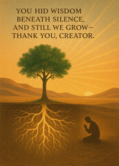 Sufi-Inspired Poster Declaring Glory to Allah, Praising His Divine Art Seen in Creation and Every Blessing