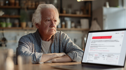 Senior discovers phishing email about suspended account.