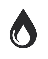 Stylized water droplet illustration with smooth curves, minimalist graphic design