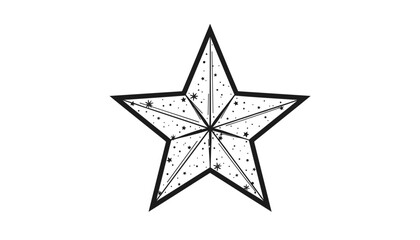 Stylized five-pointed star illustration with decorative accents, graphic design