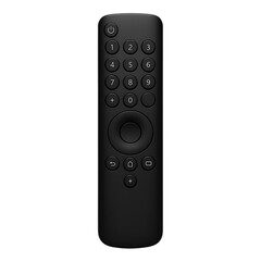 Fototapeta premium Modern black TV remote, close-up view on white background,tv,control,dvd