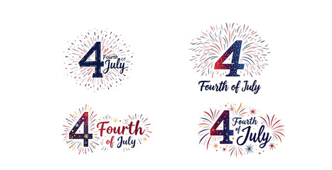4th of july design bundle.abstract design elements.fourth of july symbol collection