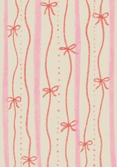 Ribbon bow invitation background. Coquette texture.