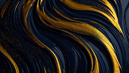 Abstract Gold and Black Swirling Texture Elegant Luxury Design Background