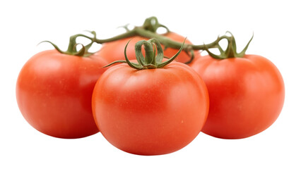 Whole fresh tomatoes, close-up view from the front, white background,cherry,raw,object