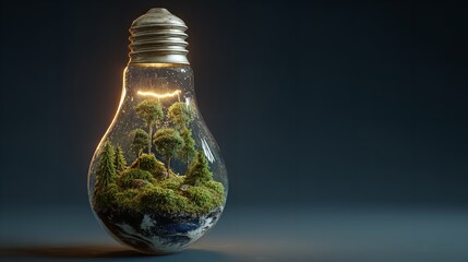 Glowing Lightbulb Filled with Vibrant Green Energy Concept

