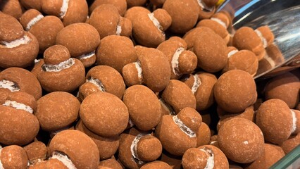  brown mushroom-shaped chocolate candies, chocolate, candy, food, sweets, dessert, delicacies, sugar, sugar products,