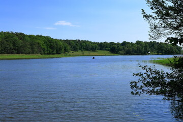 Lake landscape view one June day. Mälaren, Stockholm, Sweden.