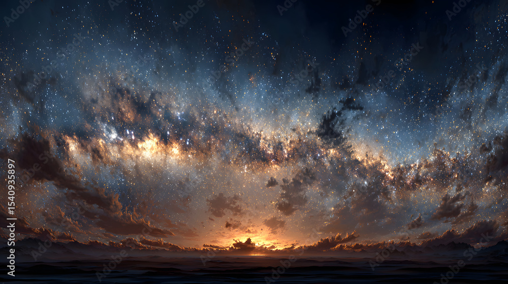 Wall mural 360-degree equirectangular space nebula panorama with hdri spherical projection, featuring a stunnin