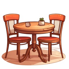 Professional Illustration of Table and Chairs in Room for Interior Design Inspiration