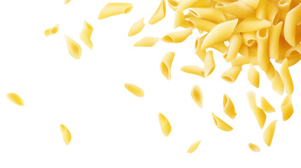 Obraz premium Penne rigate pasta on white background