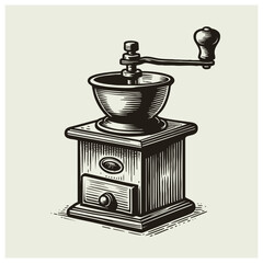 Coffee Grinder Vintage Hand Drawing Vector