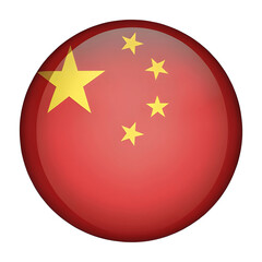 china flag button, 3d China flag button 