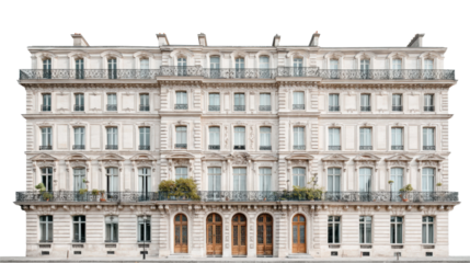 Elegant architectural facade urban setting building city environment front concept cut out png