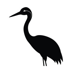 Crane head silhouette high resolution vector illustration for banners and advertisements