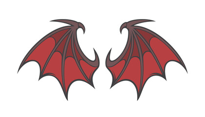 devil wings vector illustration vintage design