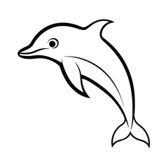 Sleek dolphin head silhouette perfect for logos banners and marine themed designs