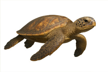 Fototapeta premium Sea turtle isolated on transparent background, marine animal, cut-out view