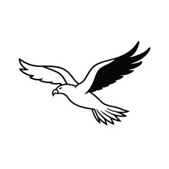 Majestic eagle in flight wings open wide high resolution vector illustration