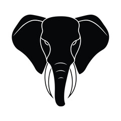 Elegant silhouette of an elephant head perfect for banners advertisements and logos