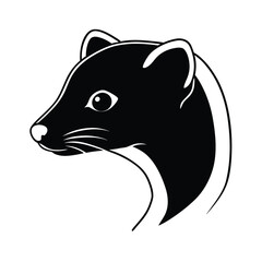 Black silhouette ferret head high resolution vector graphic for banners and advertisements