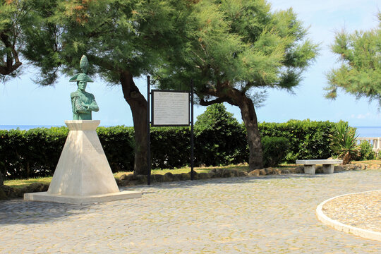 Anzio, Italy 4 June 2018: Caduti di Nassiriya square with a statue