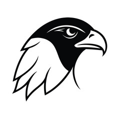 Sharp silhouette of a hawk s head perfect for banners logos and advertisements