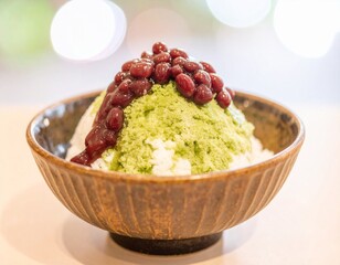 小倉抹茶の大人の味の宇治抹茶のかき氷