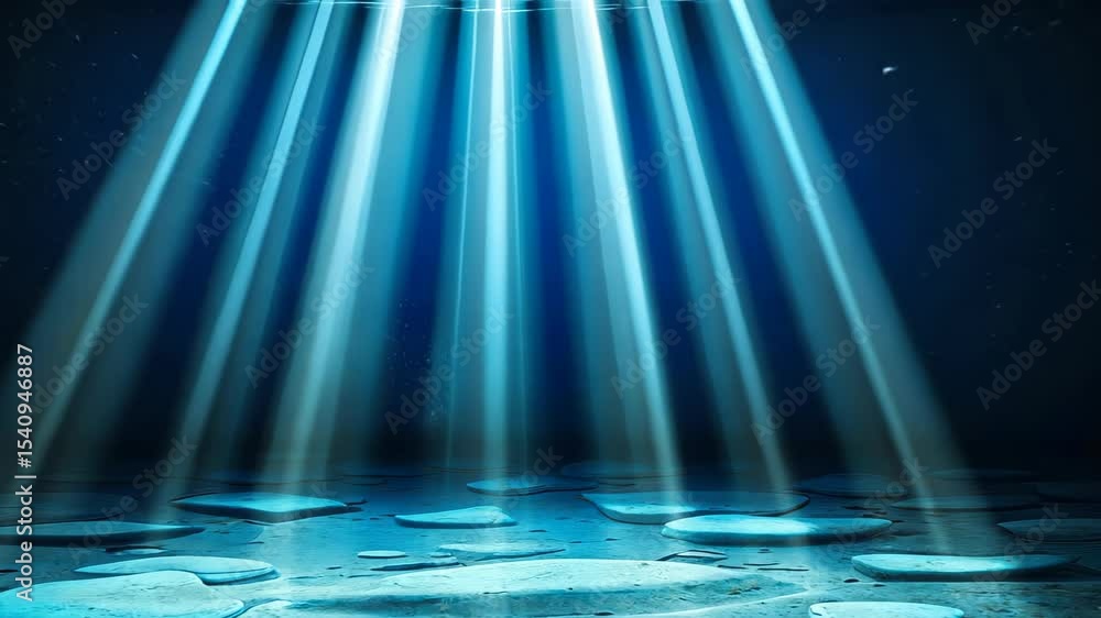 Aufkleber illuminated stage: dramatic beams of light illuminate a stage, casting shadows and creating a captiv