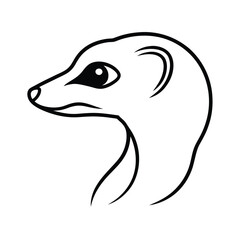 Elegant meerkat head silhouette perfect for logos banners and advertisements