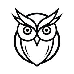 Elegant owl head silhouette perfect for banners logos and advertisements