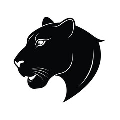 Black panther head silhouette dramatic elegant vector graphic for banners logos and advertisements