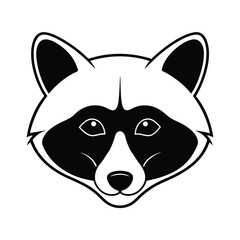 High resolution raccoon head silhouette graphic perfect for logos banners and advertisements available in various color modes including cmyk and grayscale