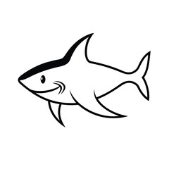 Powerful shark head silhouette high resolution vector graphic for banners advertisements and logos