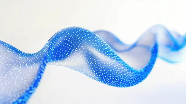 A detailed shot of a blue and white striped ribbon, suitable for uses such as gift wrapping or decorative purposes.