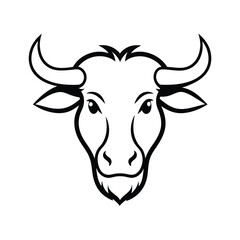 High resolution black silhouette of a yak head for banners and advertisements