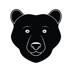 Black silhouette of a bear head high resolution vector graphic for banners and advertisements