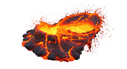 Molten Lava Flow: Witness the raw power of nature as molten lava cascades, with fiery energy and vibrant colors, showcasing the earth's dynamic beauty.