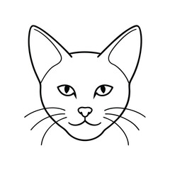 Elegant cat head silhouette perfect for banners logos and advertisements