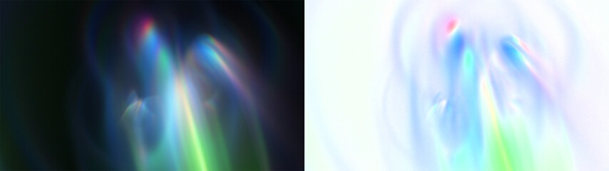 Shimmering Stream Prism Overlay: Abstract background with a shimmering light stream and a subtle prism effect. Use for a dynamic, flowing overlay. on black or Transparent.