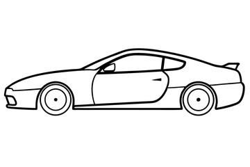 Fototapeta premium Black classic luxury sportscar vector illustration isolated on white