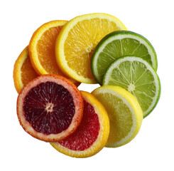 Colorful citrus fruit display kitchen food bright freshness cut out png