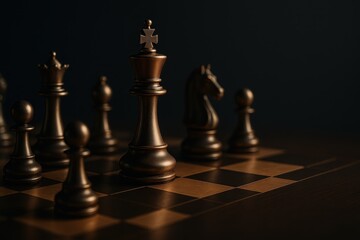 Business Concept Design Chess Pieces Strategy Plan 3D Art
