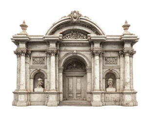 Obraz premium Historical architecture showcase urban setting digital render detailed facade 3d model concept cut out png