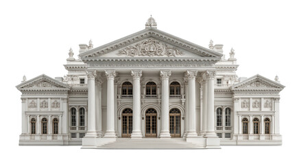 Obraz premium Grand architectural structure urban setting 3d model elegant front historical concept cut out png